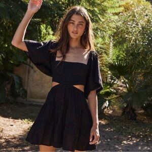 Free people black cut out mini dress